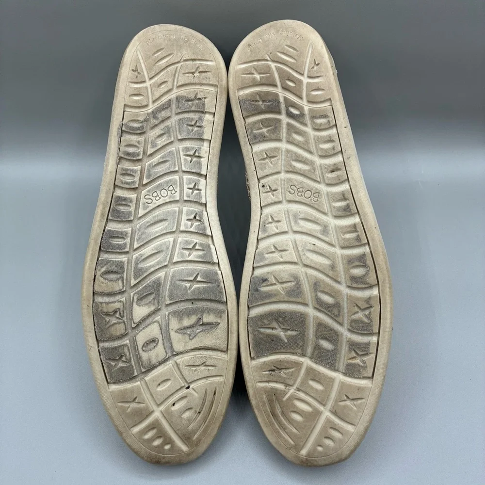 Bobs By Skechers Crochet Flats Women’s 8.5 Natural White Slip On Shoes